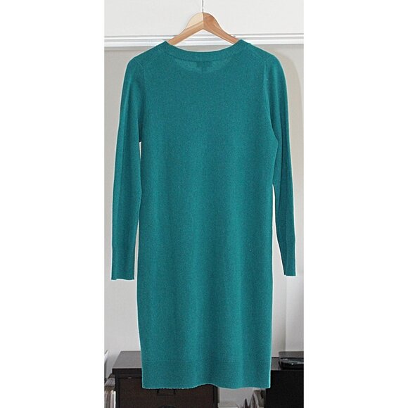 J Crew - Long Sleeve Cashmere Everyday Crewneck Dress in Spicy Jade, Med - Picture 5 of 9